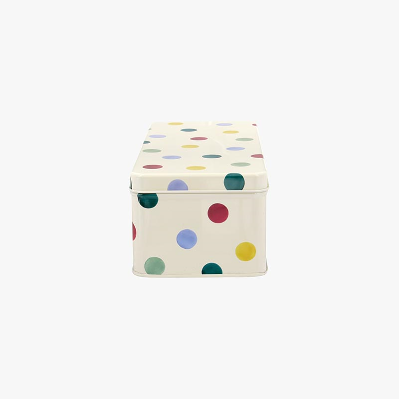 Polka Dot Long Deep Rectangular tin, 24cm X 10cm X 7cm-1