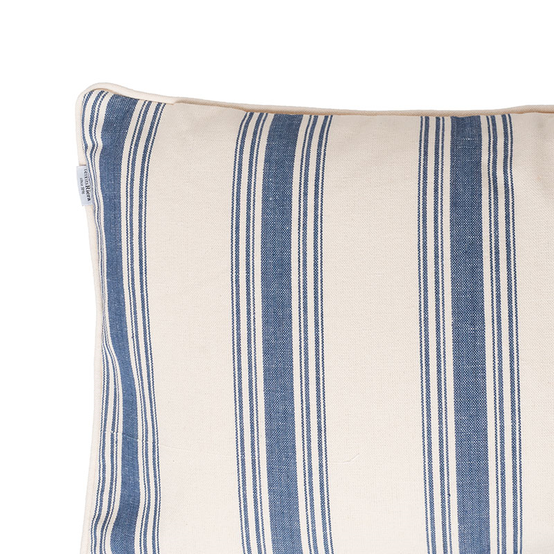 Sea Stripe Small Lumbar Cushion, 65 x 35 cm, Blue / White-2