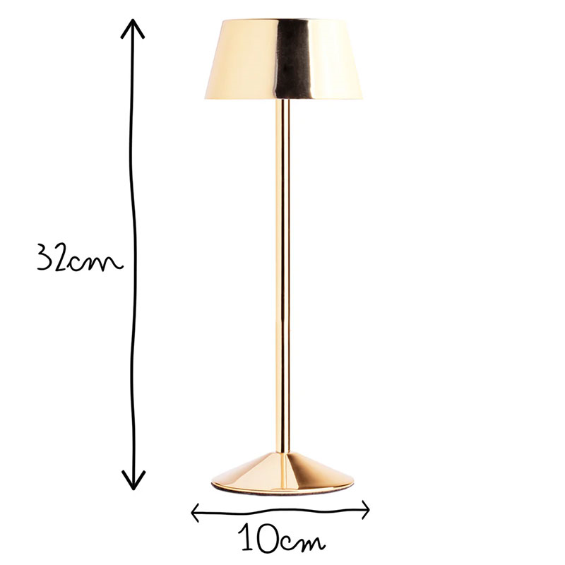 Scoon Rechargable Lamp, H32cm, Gloss Brass-9