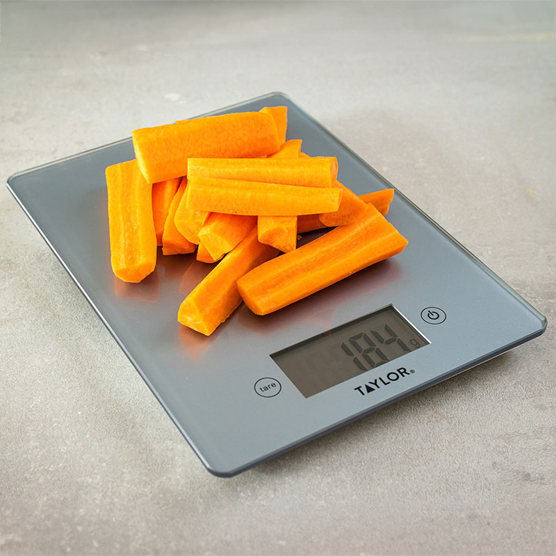 Glass digital scale, L23 x W17cm, Pewter-0