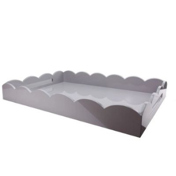 Lacquered Scallop Ottoman Tray 66 x 43cm, Chiffon-0