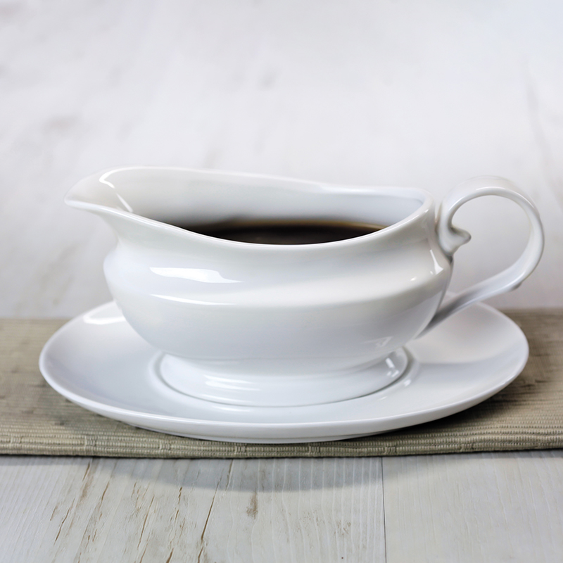 Gravy Boat with Saucer, 500ml, White-1