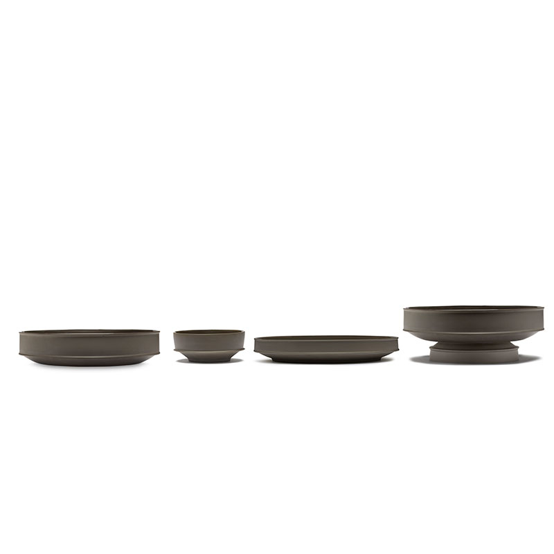 Dune Raised Bowl, D41cm, Slate-4