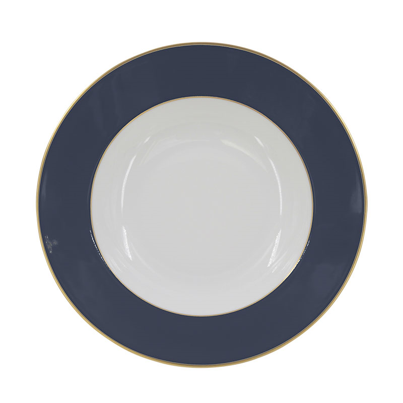 Sous Le Soleil Soup Plate, D22.5cm, Matt Gold Classic Night Blue-0