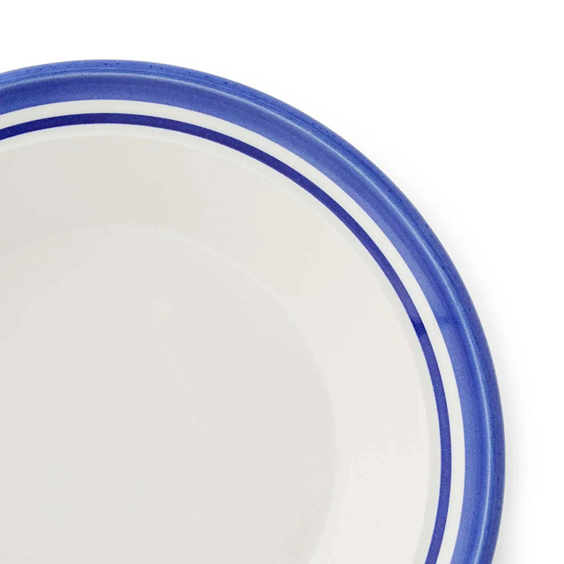 Potter's Stripe Set of 4 Soup Plates, D21cm, Blue-7