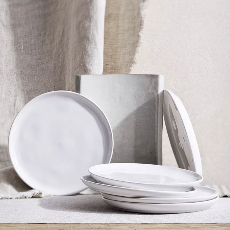 Portobello Set of 6 Side Plates, D21cm, White-0