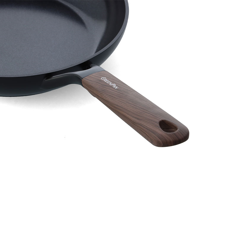 Eco-Smartshape Non Stick Wok with Dark Wood Patterned Handle, 20cm, Black-6