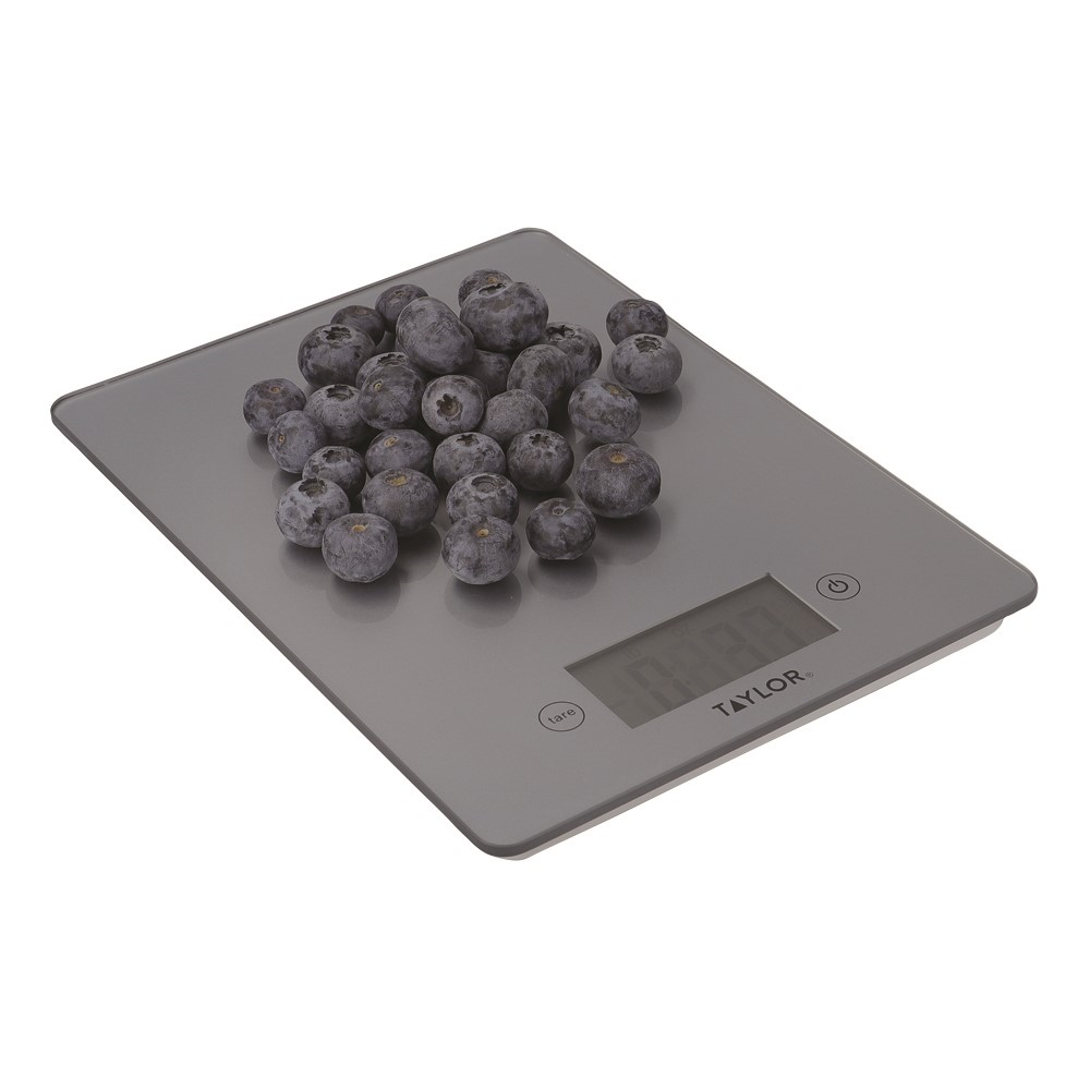 Glass digital scale, L23 x W17cm, Pewter-4