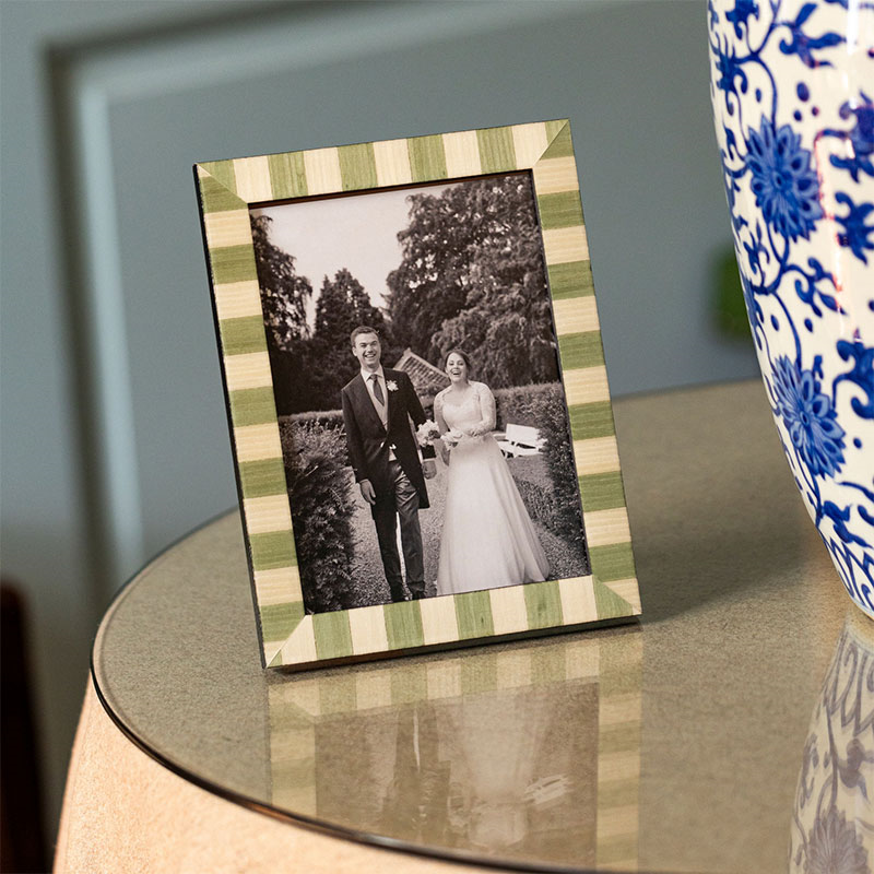 Delilah Stripe Photo Frame, 5x7", Pistachio-0