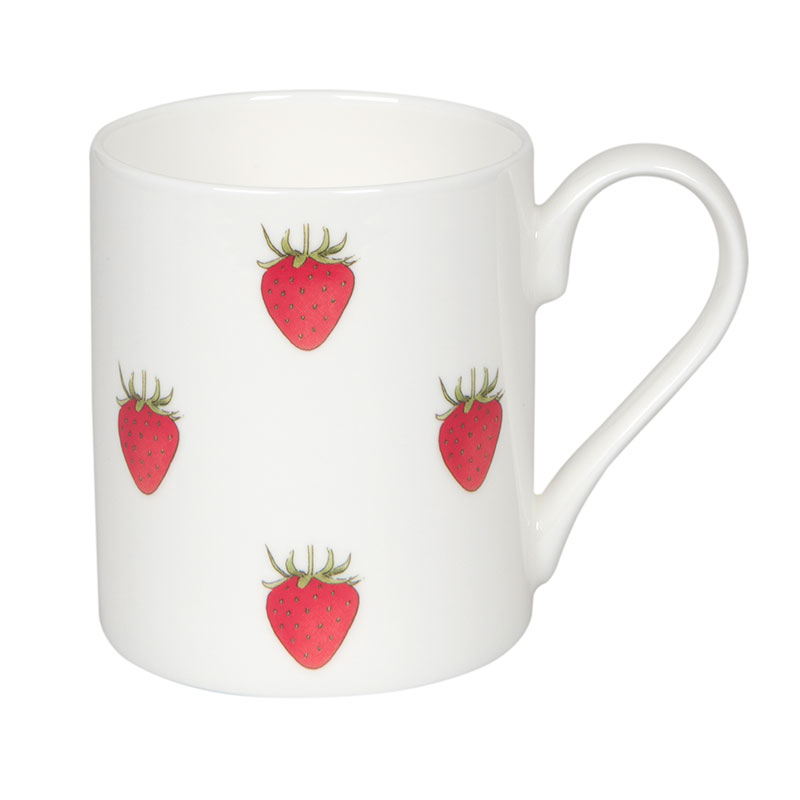 Strawberries Large Mug, 425ml, White, Red, Green-0