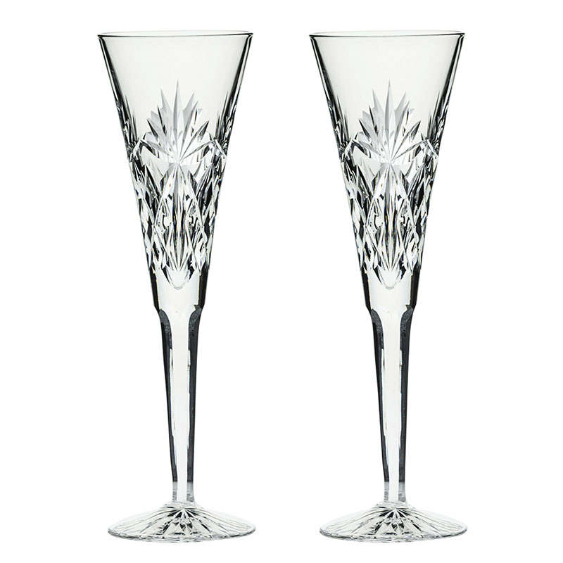 Kintyre Set of 2 Champagne Flutes, 170ml, Clear-0