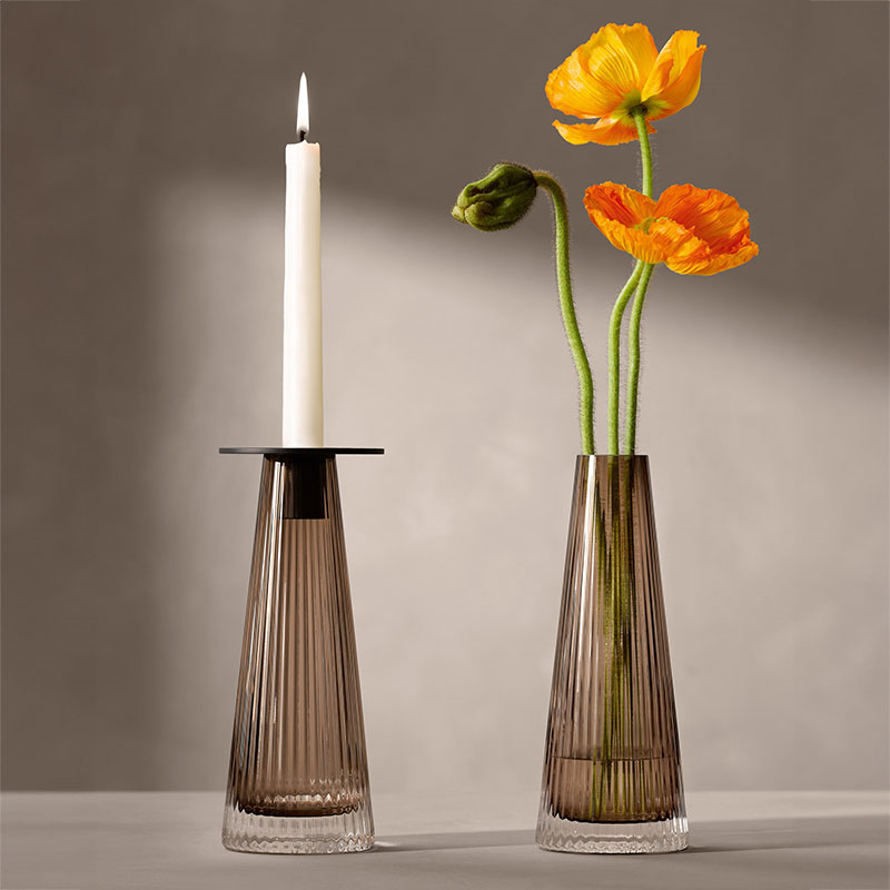 Beacon Candle Holder, H22cm, Jet Black-1