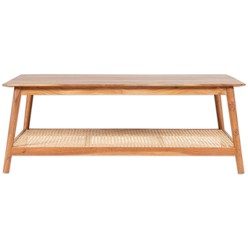 Erabar Acacia & Cane Coffee Table, Natural-1