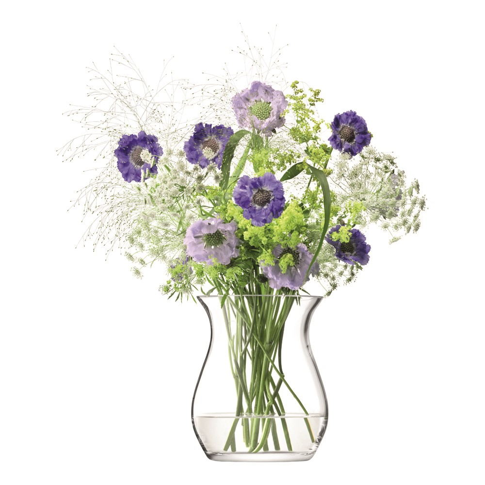 Flower Open posy vase, H23cm, clear-0