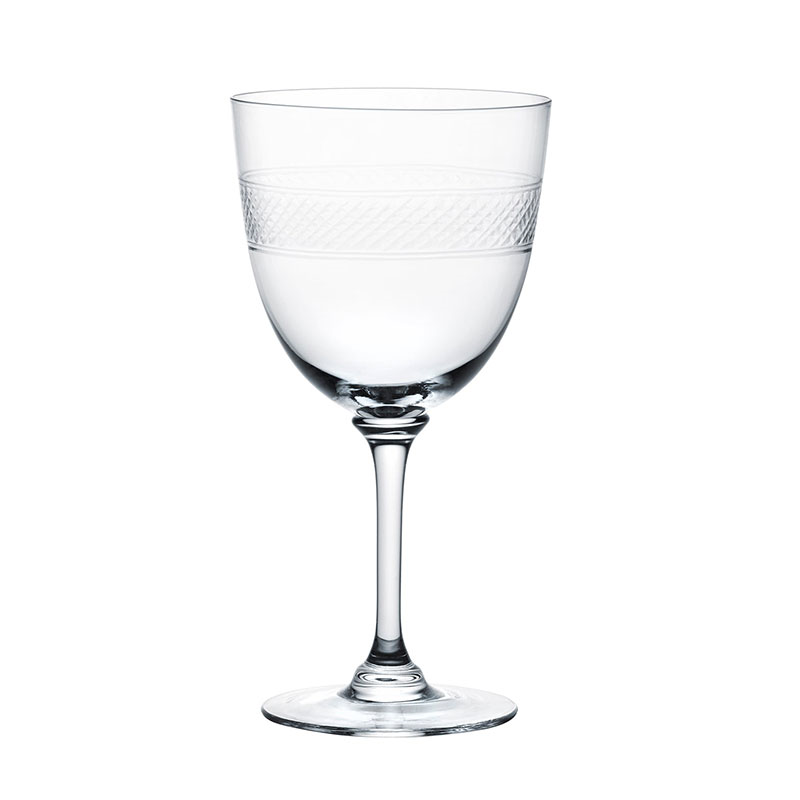 Bands Set of 6 Crystal Wine Glasses, 250ml, Clear-0