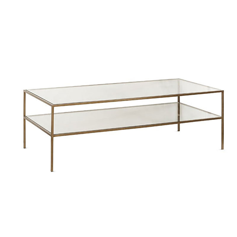 Nakuru Iron & Glass Coffe Table, Brass-1