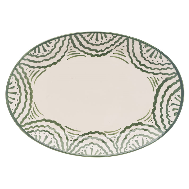 Ondas Serving Platter, L36 x W26.5cm, Green-1