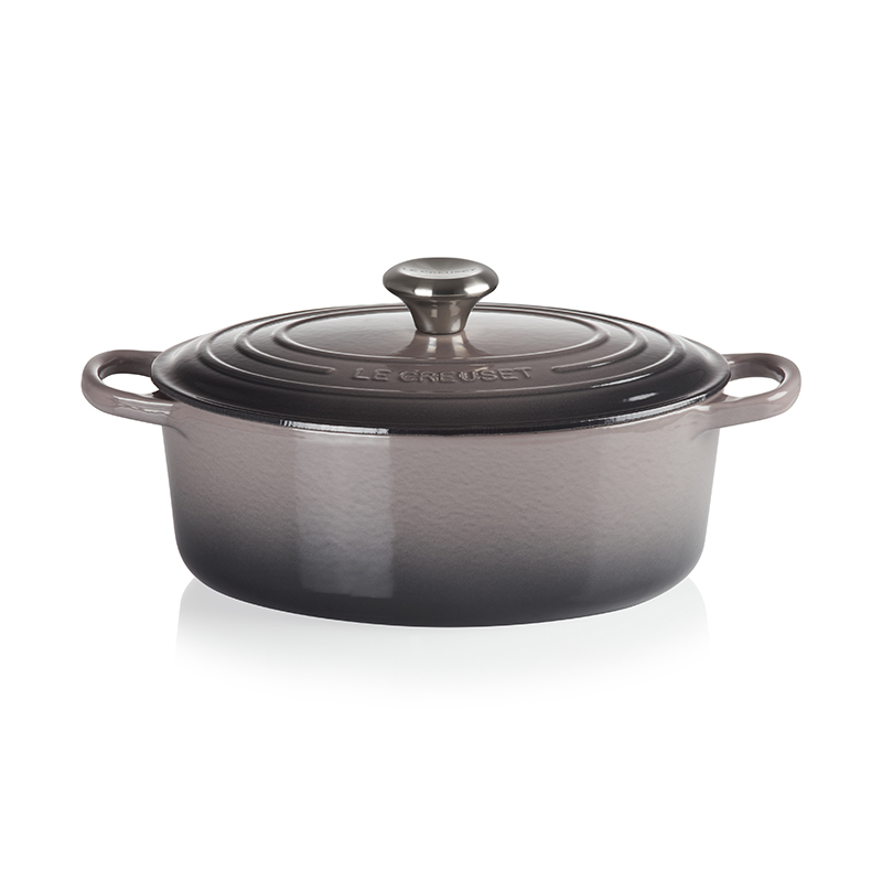 Signature Cast Iron Oval casserole, 29cm - 4.7 litre, Flint-3