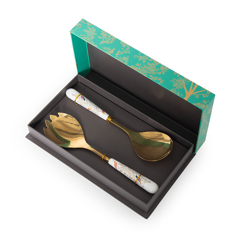 Chelsea Pair of Salad Servers, 24cm, Gold-0