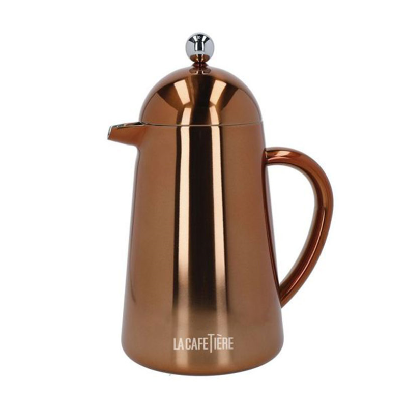 Havana Stainless Steel Double Walled Cafetière, 8 Cup, Copper-0