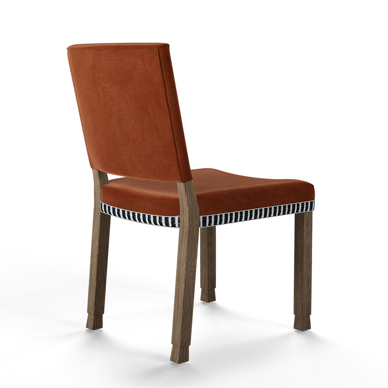 Abbey Velvet Dining Chair, Dirty Orange-5