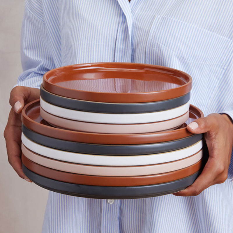 Set of 4 Salad Plates, 22cm, Terracotta-3