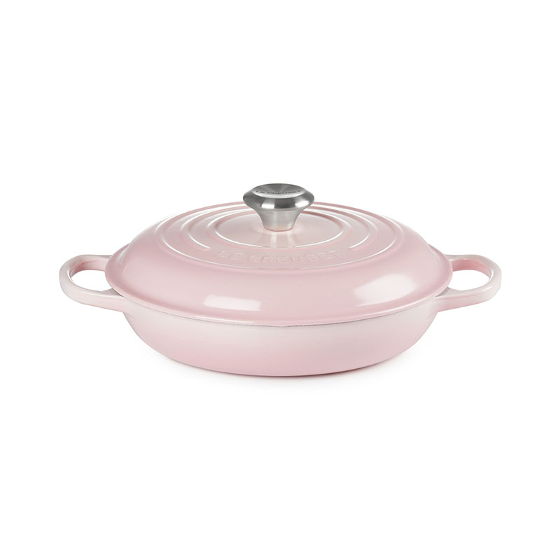 Signature Cast Iron Shallow Casserole, 26cm, Shell Pink-3