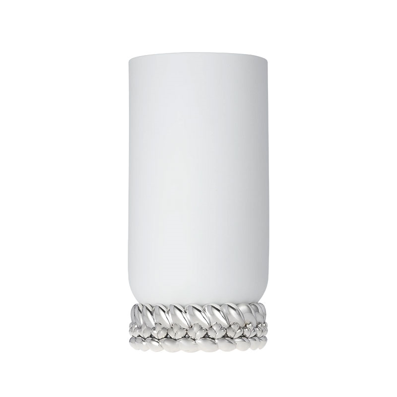 Babylone Vase, H30.5 x D5.5cm, White & Silver-0