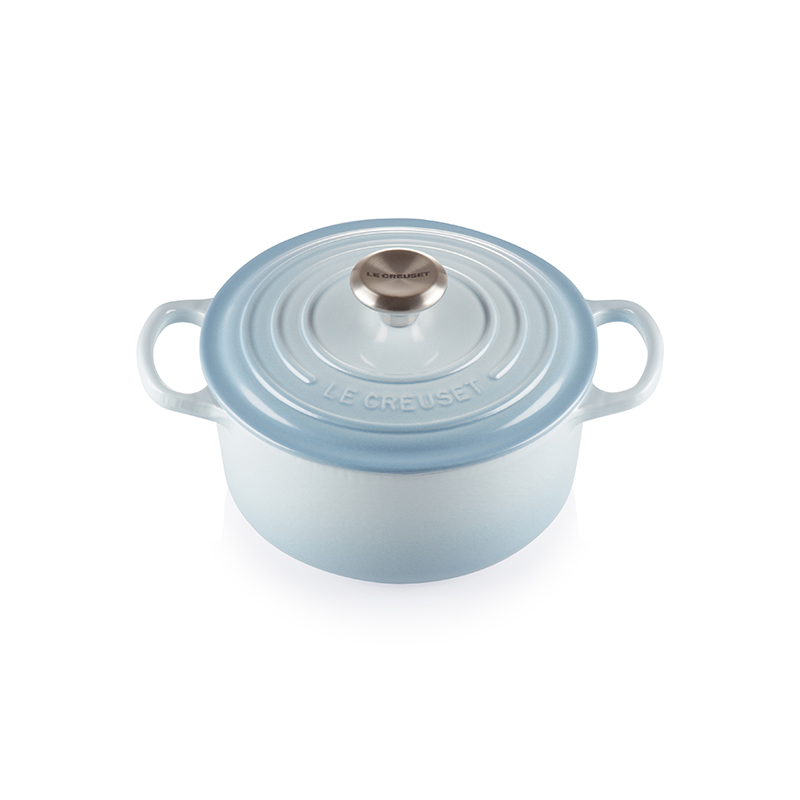 Signature Cast Iron Round casserole, 24cm - 4.2 litre, Coastal Blue-0