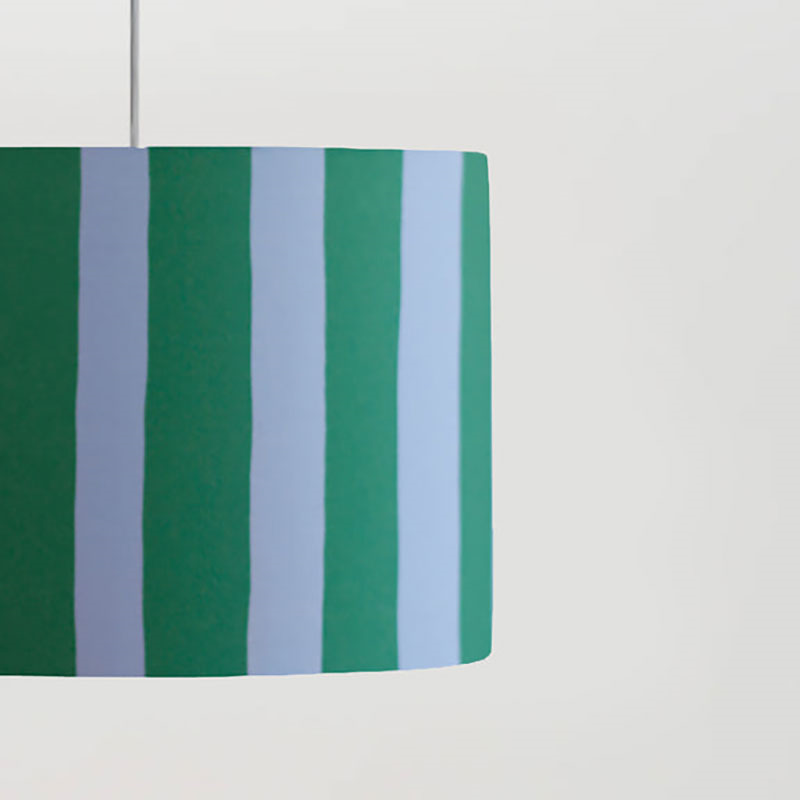 Stripe Drum Shade, 35cm, Blue & Green-4