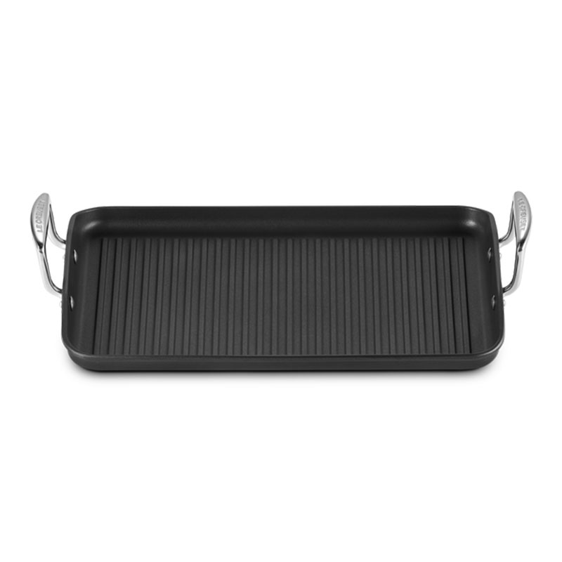 Toughened Non-Stick Ribbed rectangular grill pan, 35cm-0