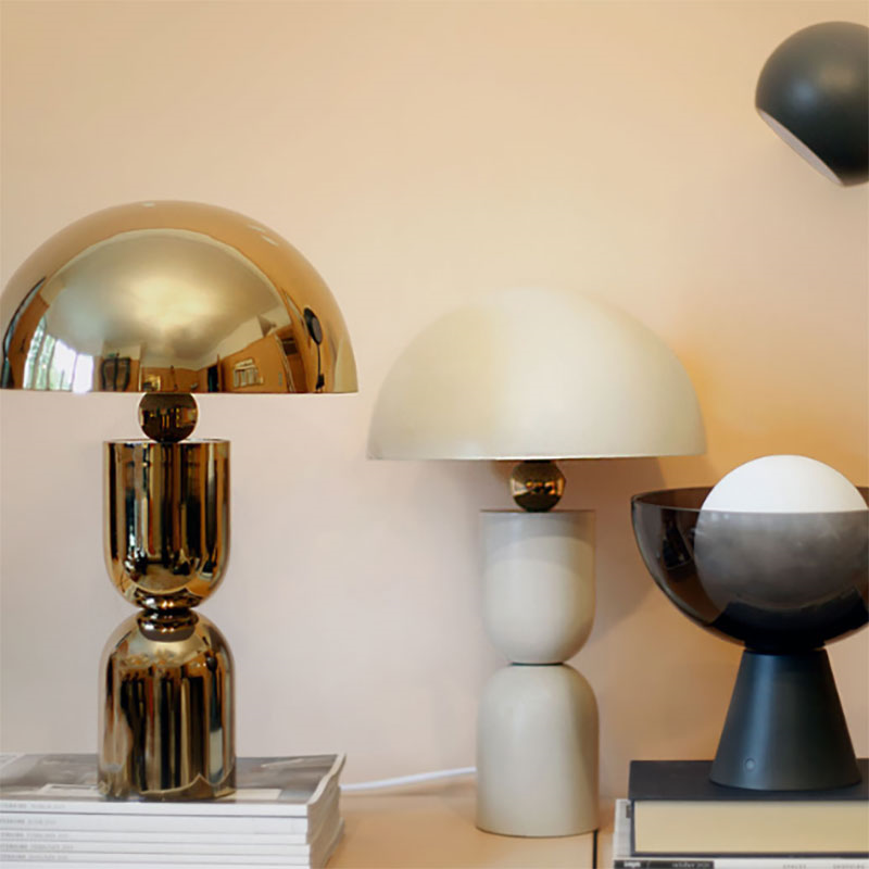 Dome Mushroom Table Lamp, H39cm, Brass-1