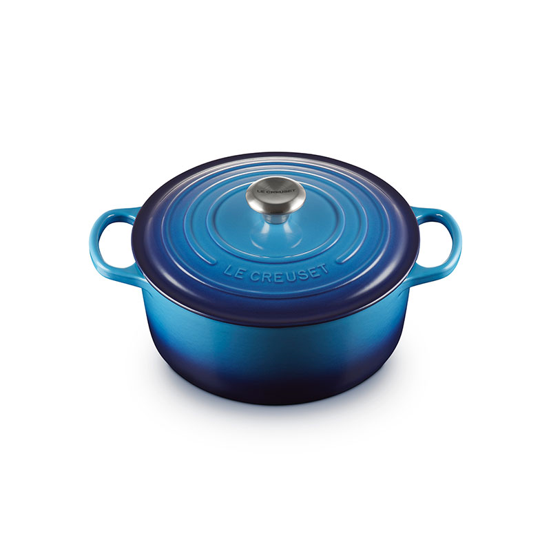 Signature Cast Iron Round Casserole, 26cm, Azure-0