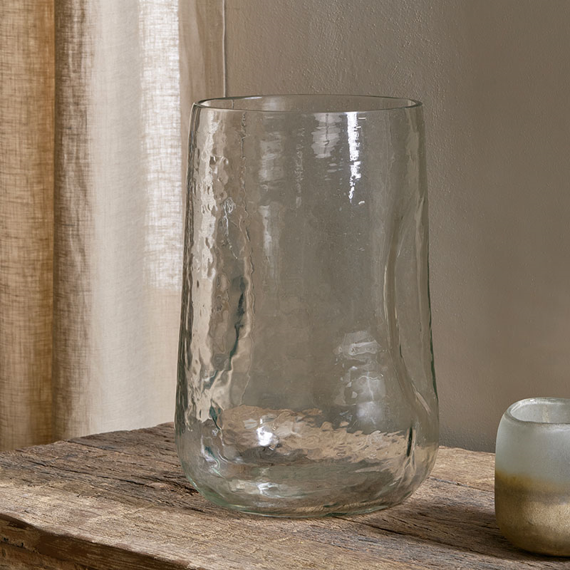 Kotri Recycled Glass Organic Shape Vase, H28cm, Clear-2