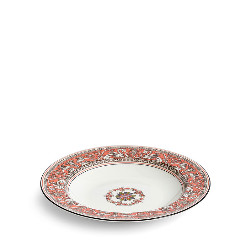 Florentine Rim Soup Bowl, D22.8cm, Salmon-0