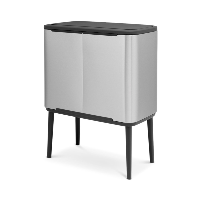 Bo Recycling Bin with 2 Inner Buckets, 34L Matt Steel Fingerprint Proof-8