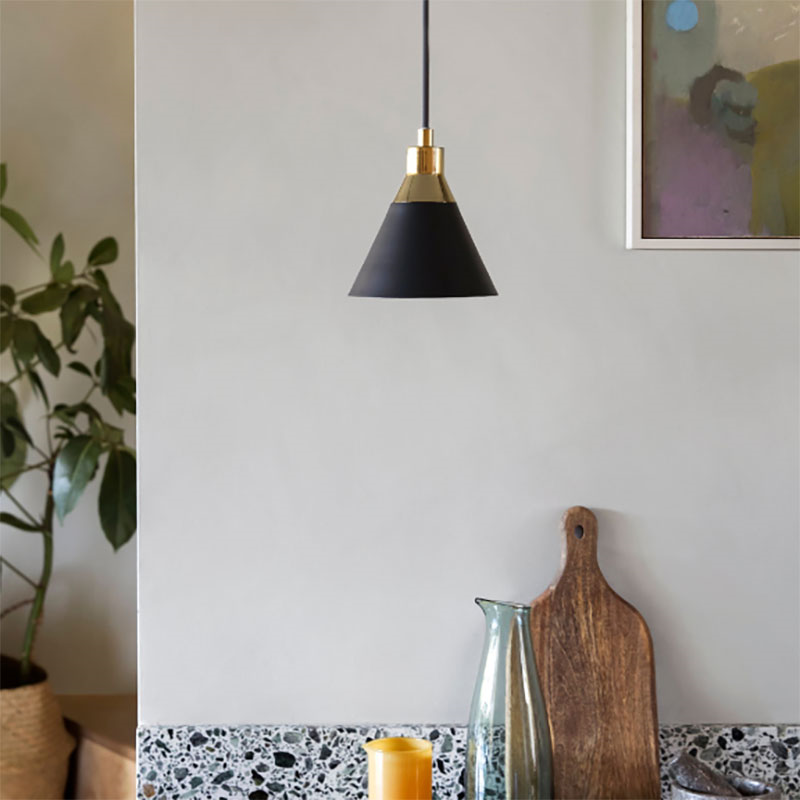 Cone Pendant Light, H189cm, Charcoal-0