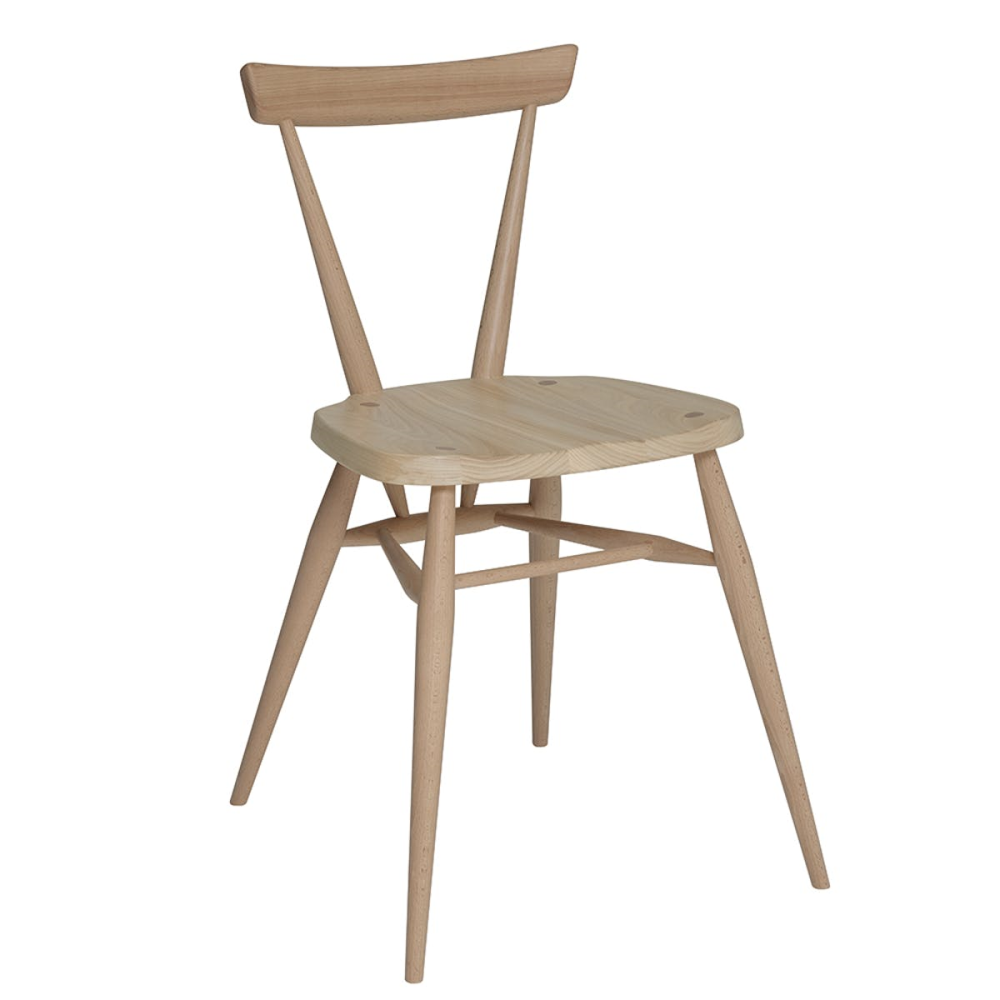 Originals Stacking Chair, L.Ercolani by Ercol, H80 x W49 x D50cm, Natural-0