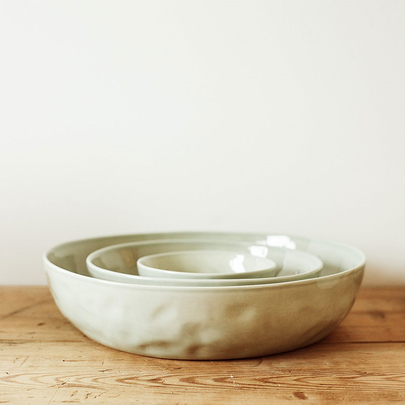 Handcrafted Serving Bowl, D29cm, Seaglass-1