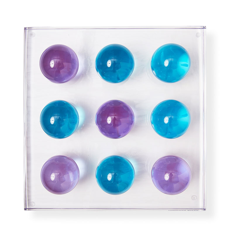 Acrylic Tic Tac Toe Set, 30.5 x 30.5cm, Turquoise & Purple-2