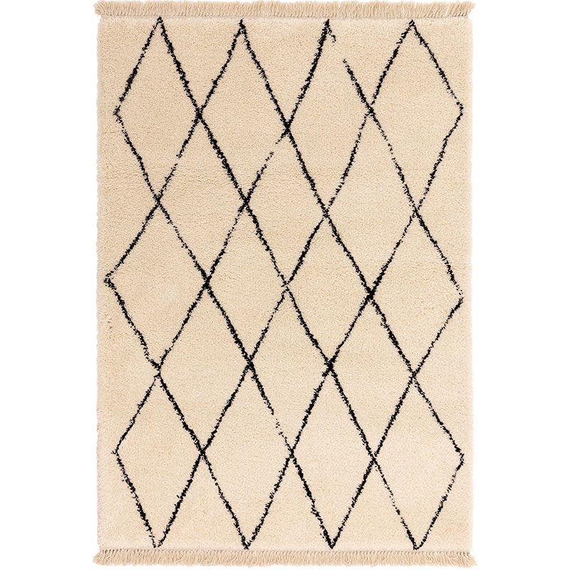 Rocco diamond berber style rug, 200 x 290cm, cream-0