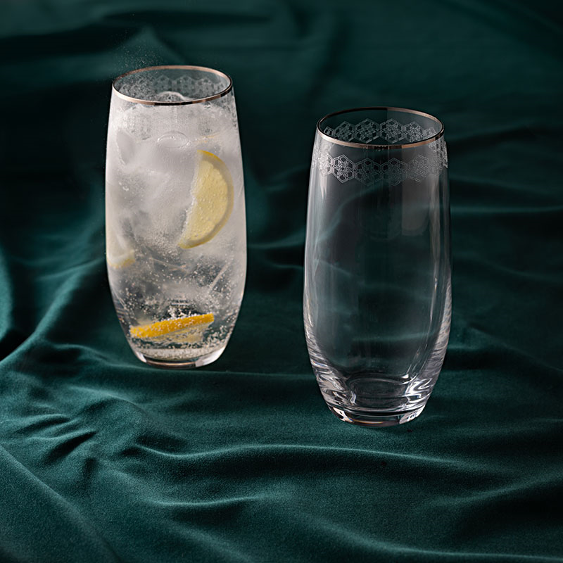 Gatsby Pair of Highball Glasses, 470ml, Clear-3