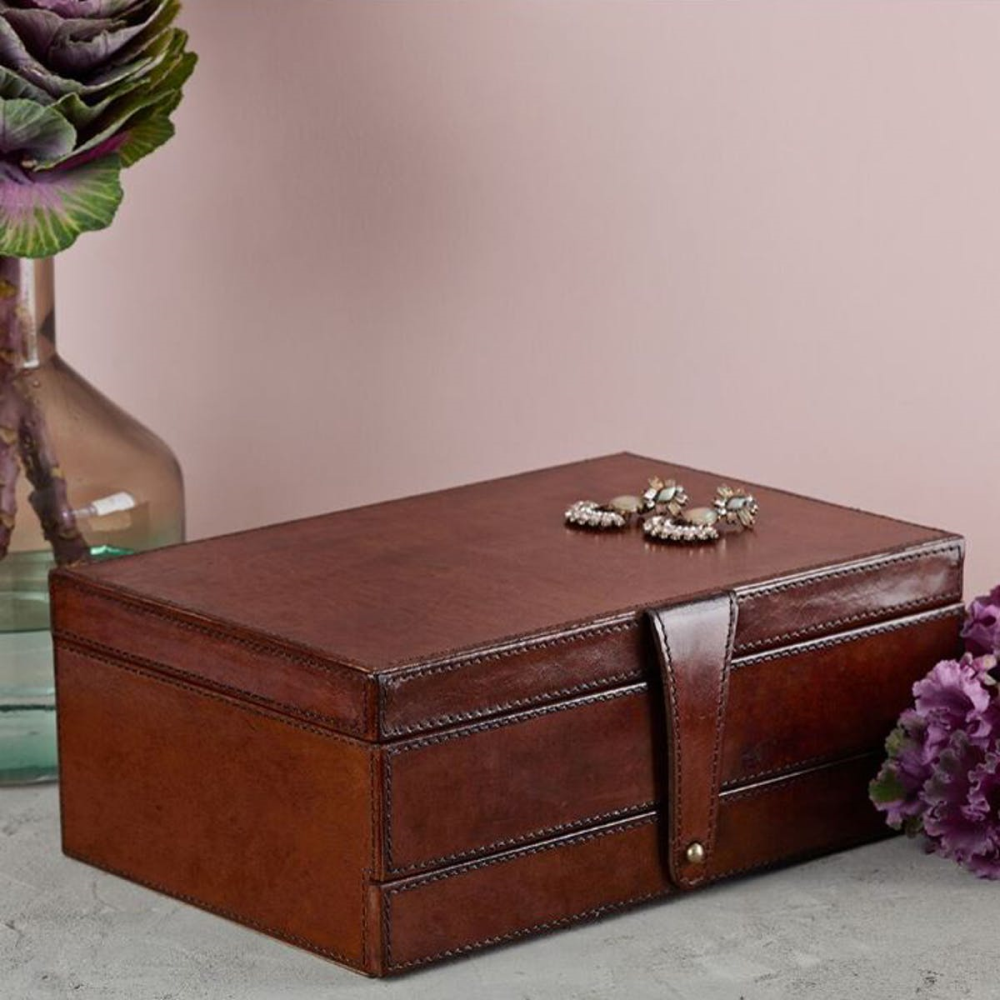 Jewellery Box, Leather, 31 x 20 x 12cm-1