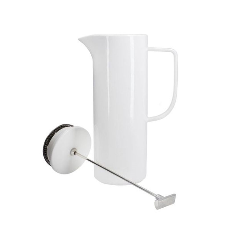 Ceramic Cafetière 8 Cup, 1.2L, White-3