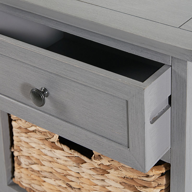 Devonshire 2 Drawer Basket Unit, Grey-7