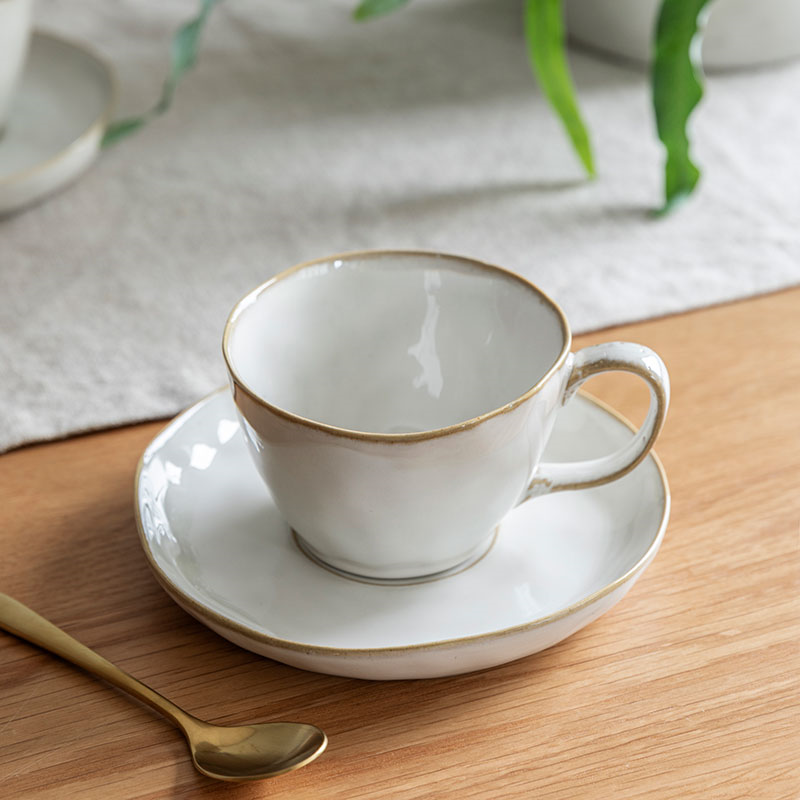 Ithaca Cup and Saucer, White-0