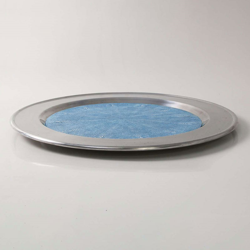 Duchess Serving Tray, D53cm, Blue Shagreen-3