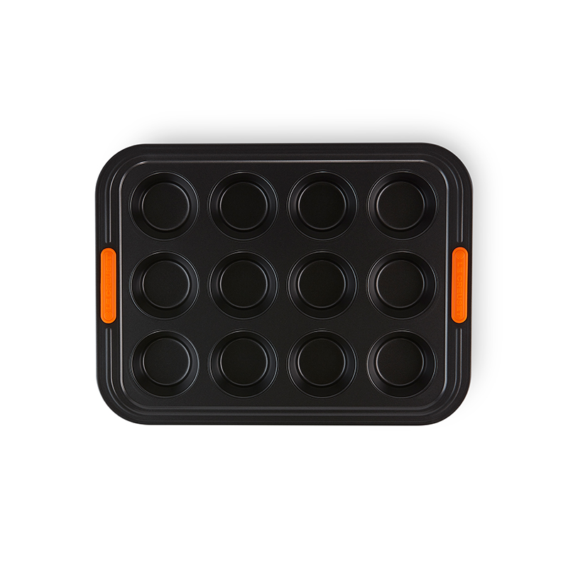 Bakeware 12 cup muffin tray, 40 x 30cm, Black-1