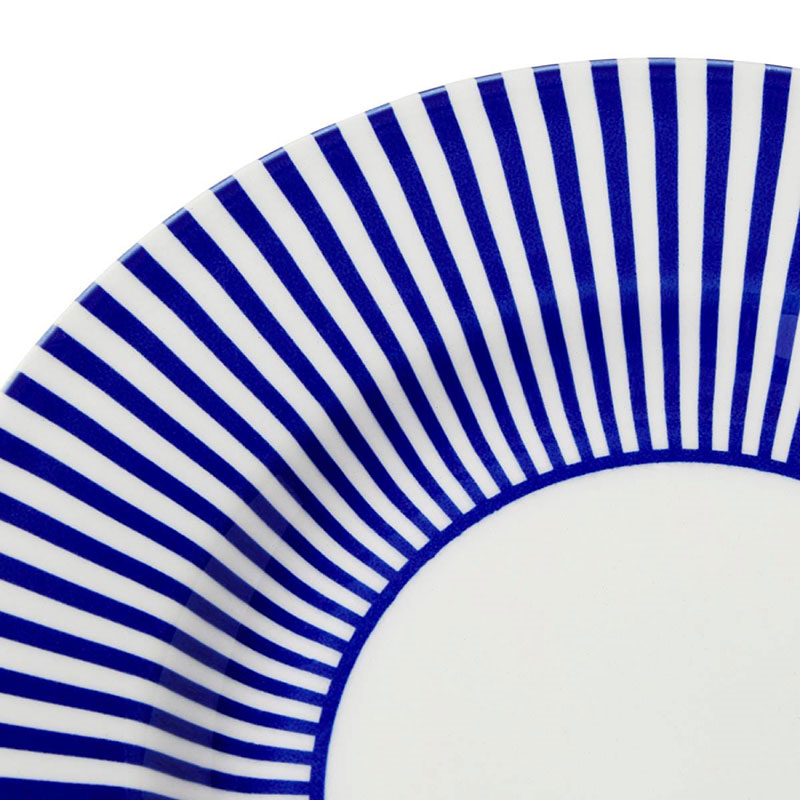 Stecatto Set of 4 Salad Plates, D22cm, White and Blue-5