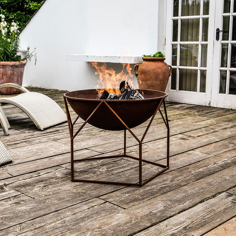 Buckingham Outdoor firebowl, W70cm, Rust-4